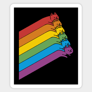 Flying Rainbow Cats Lines by Tobe Fonseca Magnet